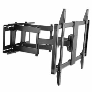 Stenski TV nosilec roka 60''-100' MANHATTAN, 80kg, dvojna roka, naklon -15°do 5°, črne barve