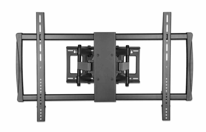 Stenski TV nosilec roka 60''-100' MANHATTAN, 80kg, dvojna roka, naklon -15°do 5°, črne barve