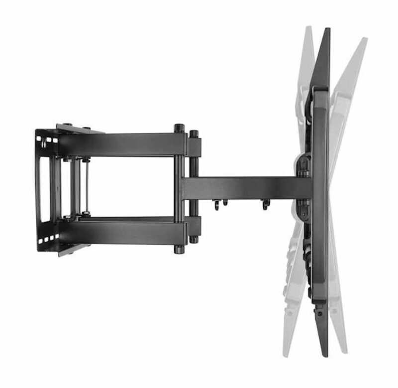Stenski TV nosilec roka 60''-100' MANHATTAN, 80kg, dvojna roka, naklon -15°do 5°, črne barve