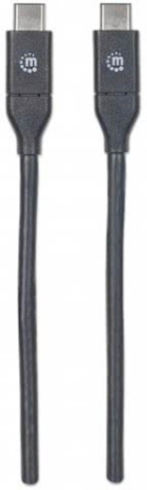 Kabel USB C/USB C SuperSpeed+ MANHATTAN, moški/moški, USB 3.1 Gen 2, 1m, črne barve