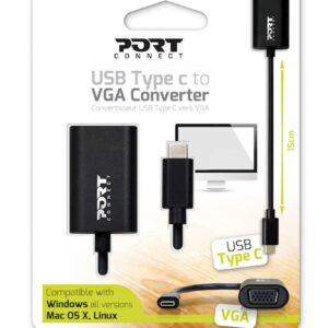 Pretvornik PORT USB-C v VGA, resolucija: 1920 x 1200 ali 1080p