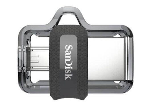 MICRO USB & USB DISK SANDISK 128GB ULTRA DUAL, 3.0, srebrno-črn, drsni priključek MICRO USB & USB DISK SANDISK 128GB ULTRA DUAL, 3.0, srebrno-črn, drsni priključek