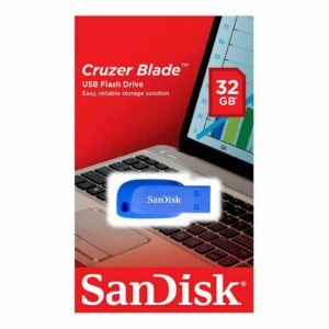 USB DISK SANDISK 32GB CRUZER BLADE MODRA, 2.0, moder, brez pokrovčka