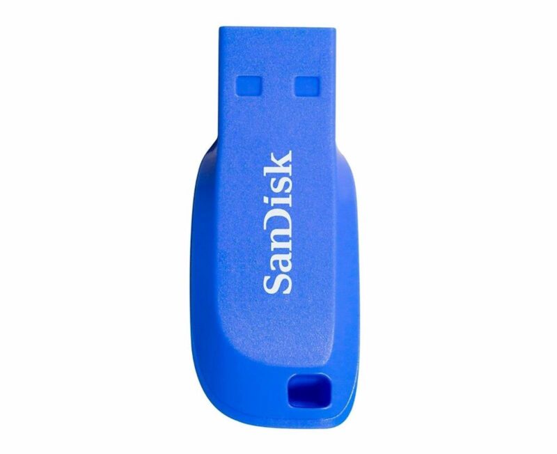 USB DISK SANDISK 64GB CRUZER BLADE MODRA, 2.0, moder, brez pokrovčka