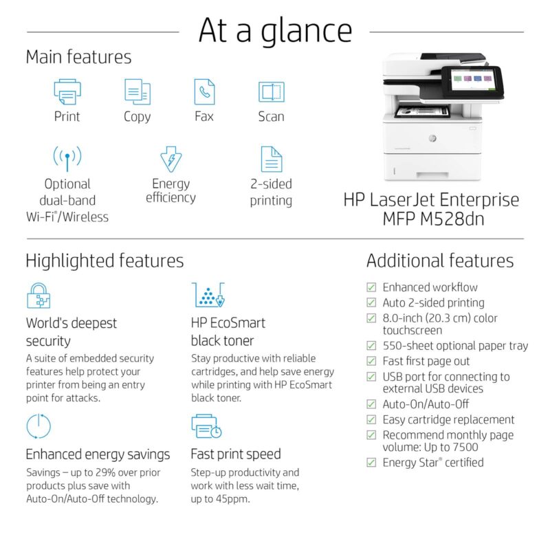 Večfunkcijska laserska naprava HP LaserJet Enterprise MFP M528f