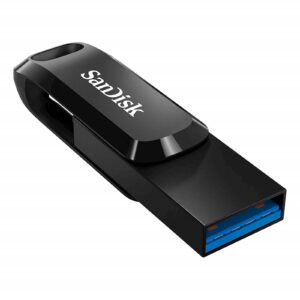 USB C & USB disk SanDisk 64GB Ultra Dual GO, 3.2, 150 MB/s, črn