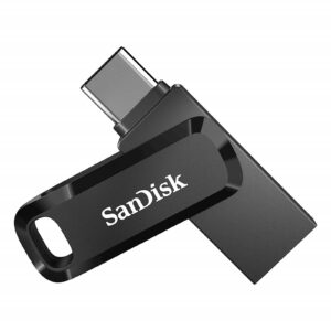 USB C & USB disk SanDisk 128GB Ultra Dual GO, 3.2, 400 MB/s, črn