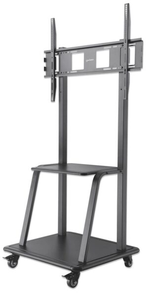Multimedijski voziček 37''-100'' MANHATTAN, 150kg, naklon 0°, črne barve