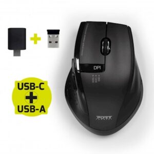 Miška PORT brezžična, USB-A & USB-C