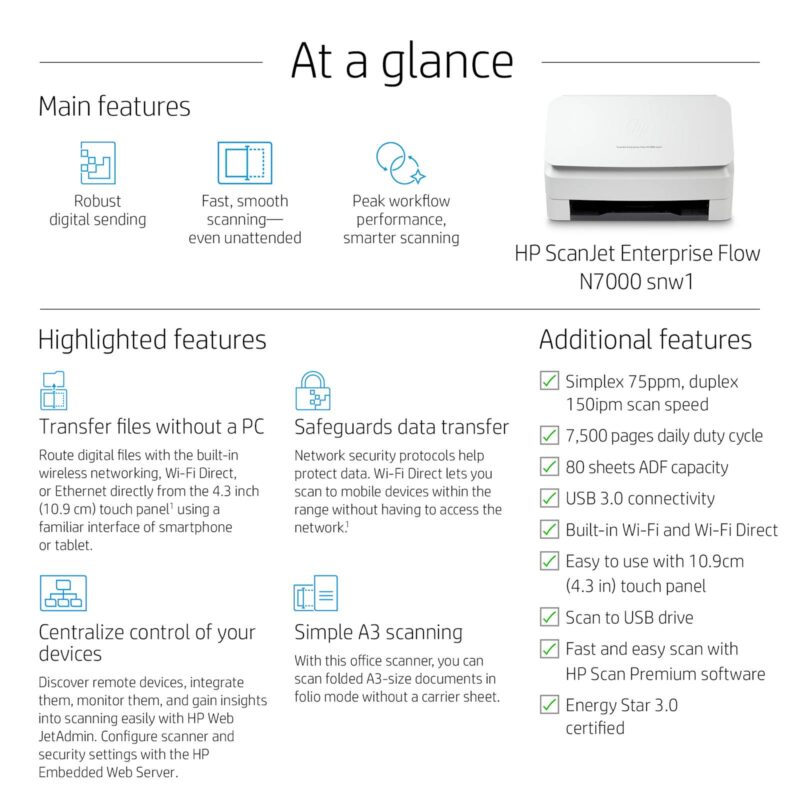 Optični čitalnik HP ScanJet Enterprise Flow N7000 snw1
