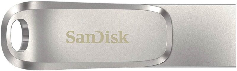 USB C & USB DISK SanDisk 64GB Ultra Dual LUXE, 3.1, srebrn, Type-A in C, kovinski, branje do 150MB/s