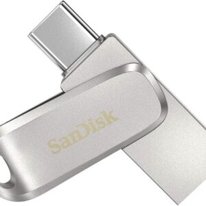 USB C & USB DISK SanDisk 64GB Ultra Dual LUXE, 3.1, srebrn, Type-A in C, kovinski, branje do 150MB/s