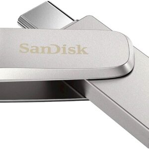 USB C & USB DISK SanDisk 64GB Ultra Dual LUXE, 3.1, srebrn, Type-A in C, kovinski, branje do 150MB/s