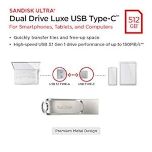 USB C & USB DISK SanDisk 1TB Ultra Dual LUXE, 3.1, srebrn, kovinski, branje do 150MB/s USB C & USB DISK SanDisk 1TB Ultra Dual LUXE, 3.1, srebrn, kovinski, branje do 150MB/s