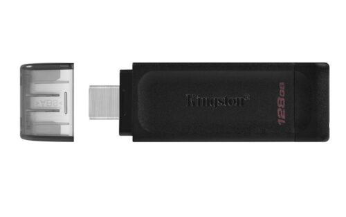USB C DISK Kingston 128GB DT70, 3.2 Gen1, plastičen, s pokrovčkom