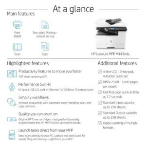 Večfunkcijska laserska naprava HP LaserJet MFP M443nda