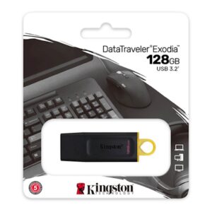 USB disk Kingston 128GB DT Exodia, 3.2 Gen1, črn, s pokrovčkom