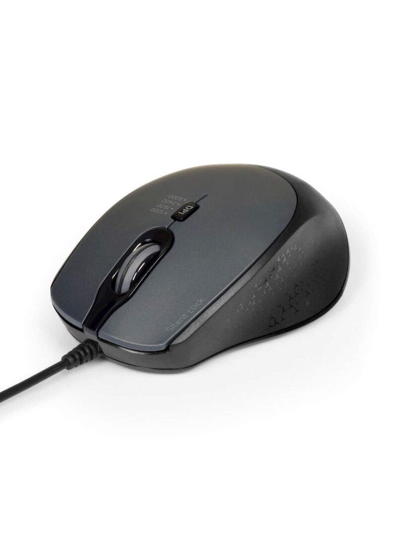 Miška PORT USB-A/USB-C, tiha, črna, 3600 dpi