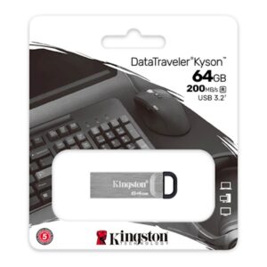 USB disk Kingston 64GB DT Kyson, 3.2 Gen1, 200MB/s, kovinski, brez pokrovčka