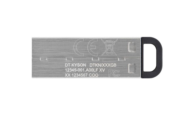 USB disk Kingston 128GB DT Kyson, 3.2 Gen1, 200/60MB/s, kovinski, brez pokrovčka
