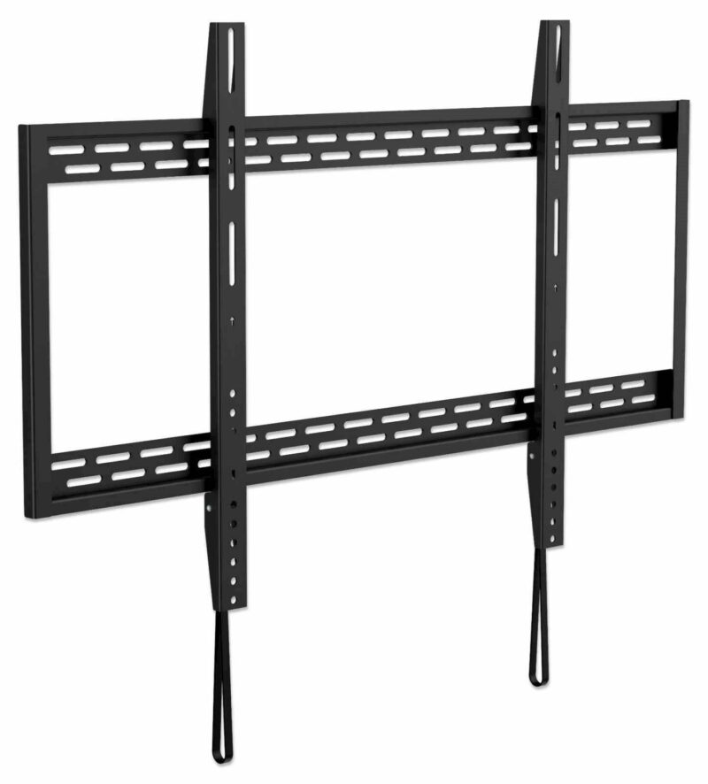 Stenski fiksni TV nosilec 60''-100'' MANHATTAN, 100kg, črne barve, ultra tanek