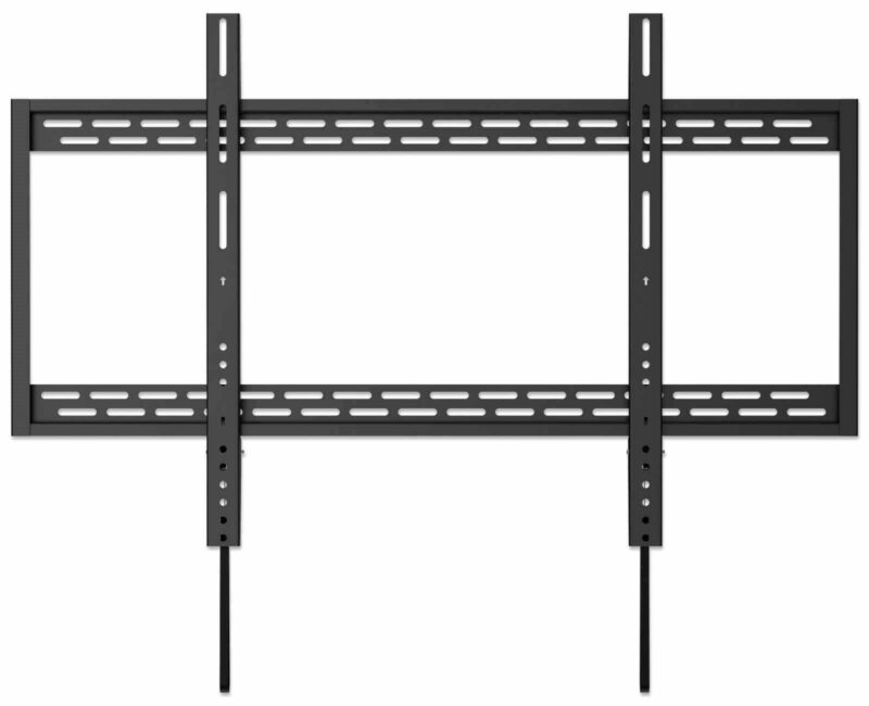 Stenski fiksni TV nosilec 60''-100'' MANHATTAN, 100kg, črne barve, ultra tanek