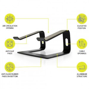 Stojalo PORT za prenosnik do 15" aluminij / ergonomska