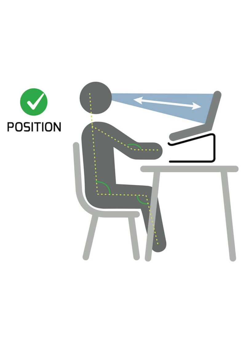 Stojalo PORT za prenosnik do 15" aluminij / ergonomska