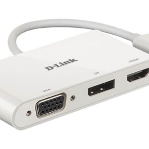 DLINK 3-v-1 adapter USB-C  HDMI / VGA / DisplayPort