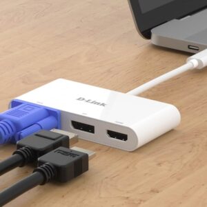 DLINK 3-v-1 adapter USB-C  HDMI / VGA / DisplayPort