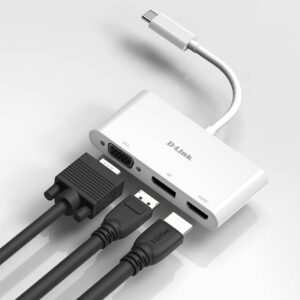DLINK 3-v-1 adapter USB-C  HDMI / VGA / DisplayPort