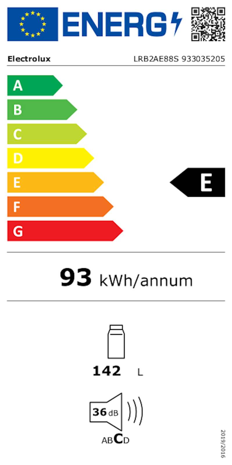 Vgr. hladilnik Electrolux LRB2AE88S, enovratni, brez zamrzovalnika