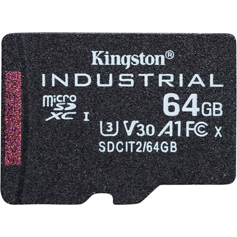 SDXC Kingston micro 64GB Industrial, 100/80MB/s, Class 10, UHS-I, U3, V30, A1