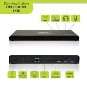 Docking Station PORT Type C, office 3x4K