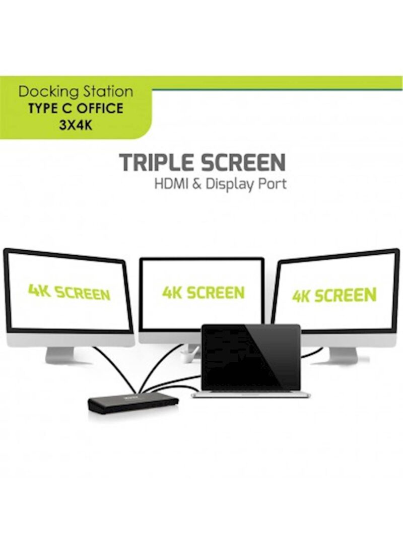 Docking Station PORT Type C, office 3x4K