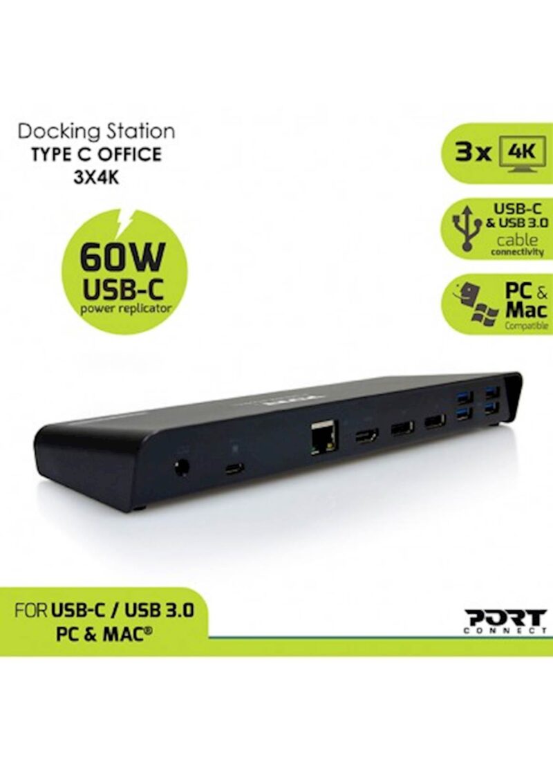 Docking Station PORT Type C, office 3x4K