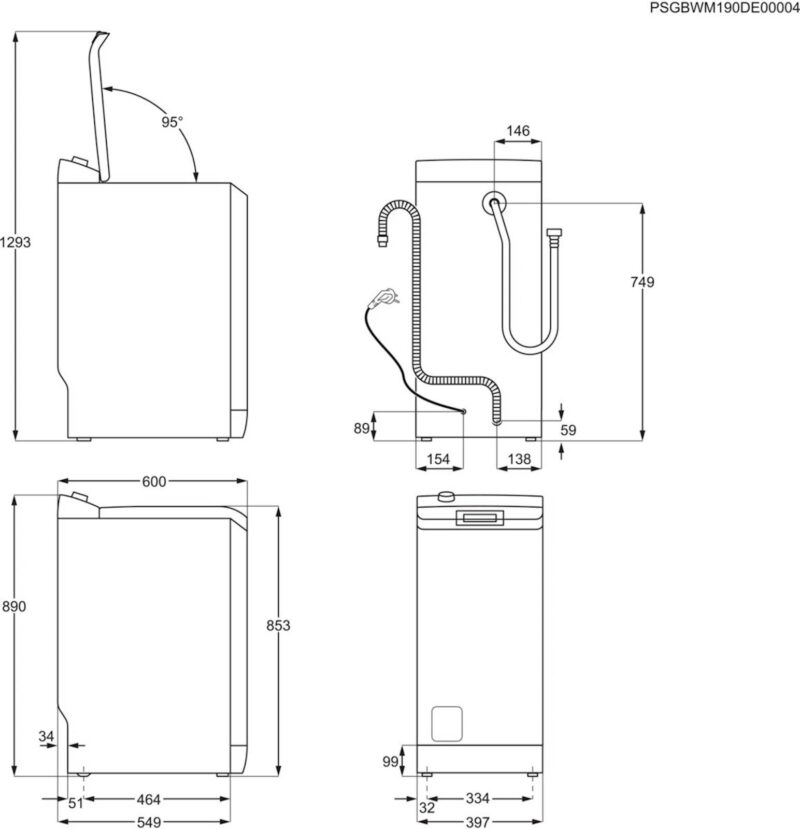 Pralni stroj Electrolux EW6TN4261, 6 kg, zgoraj polnjenje