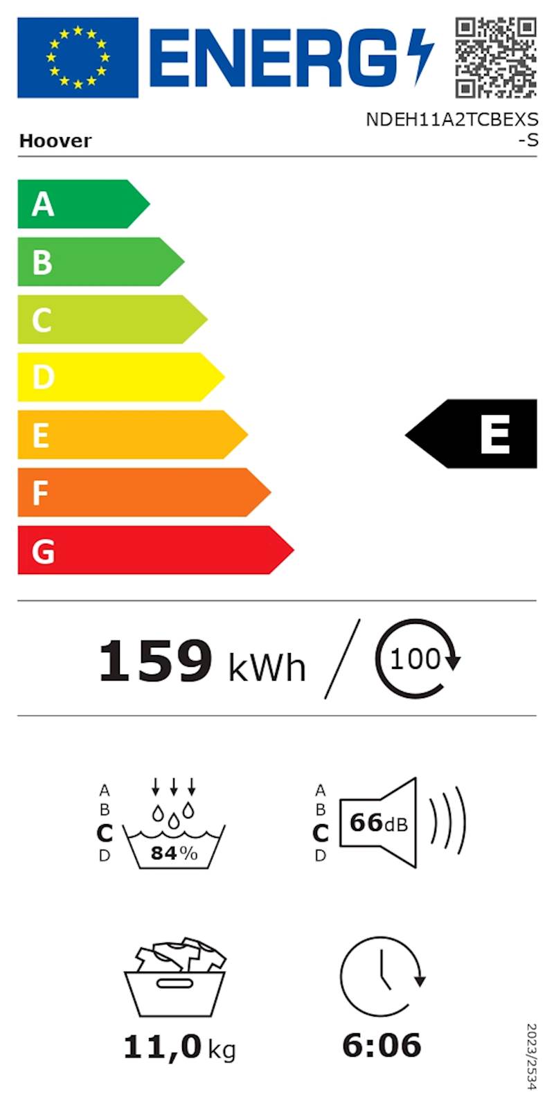 Sušilni stroj HOOVER NDEH11A2TCBEXS-S, 11KG