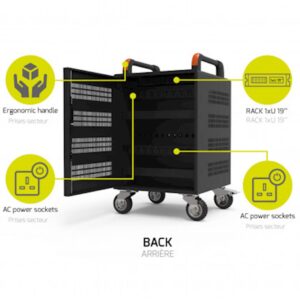 Metalna USB polnilna omara PORT 20 NB+19" rack 1xU