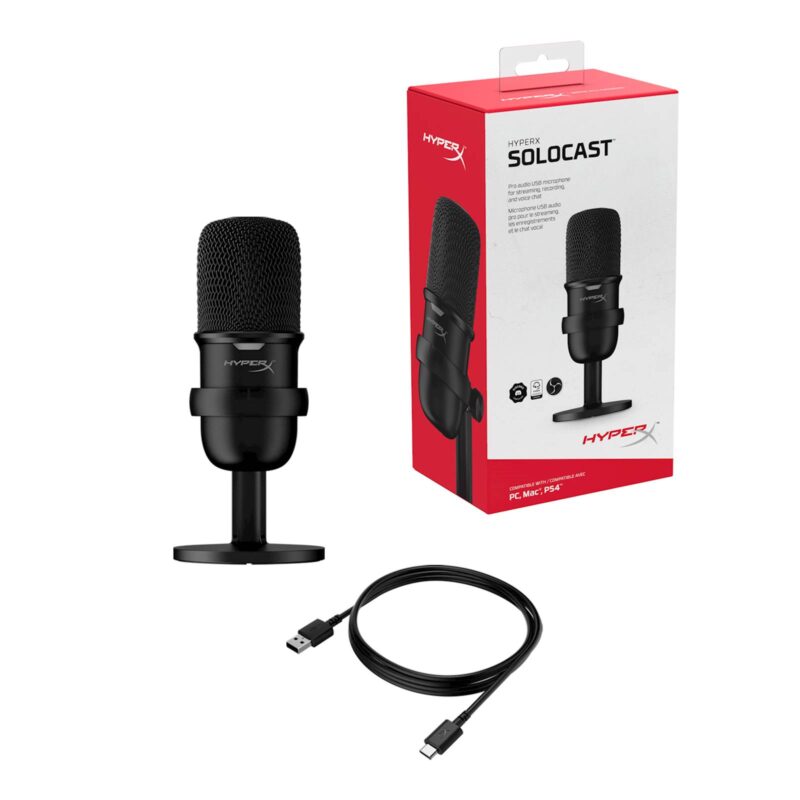 Mikrofon HP HyperX SoloCast USB, Združljiv s PC, PS5, PS4 in Mac, črna