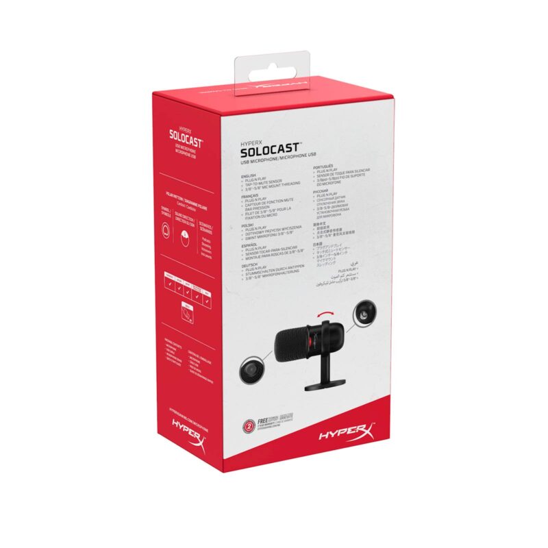 Mikrofon HP HyperX SoloCast USB, Združljiv s PC, PS5, PS4 in Mac, črna