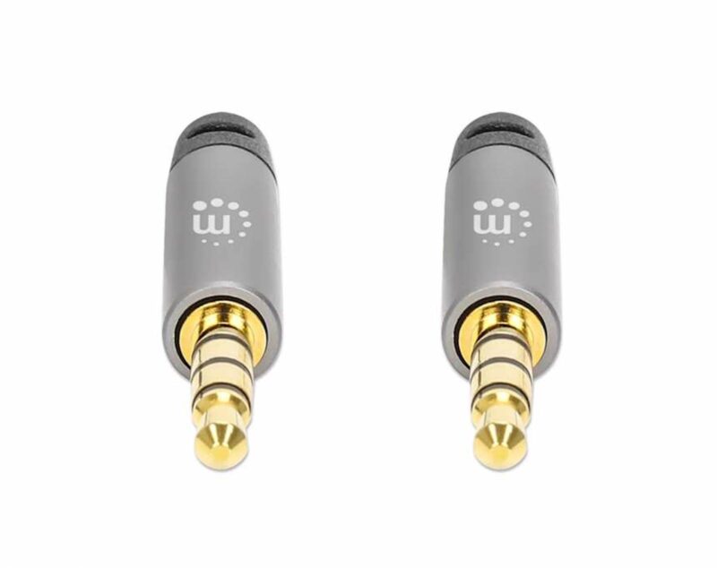 Kabel 3,5 mm Stereo moški/moški MANHATTAN, 3 m, črno/srebrna