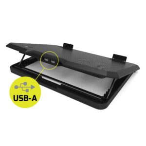 Stojalo PORT z ventilatorjem za NB do 15.6, dvojni ventilator za hlajenje, USB