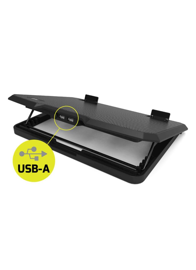 Stojalo PORT z ventilatorjem za NB do 15.6, dvojni ventilator za hlajenje, USB