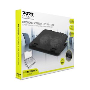 Stojalo PORT z ventilatorjem za NB do 15.6, dvojni ventilator za hlajenje, USB
