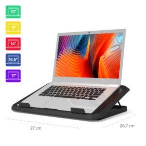 Stojalo PORT z ventilatorjem za NB do 15.6, dvojni ventilator za hlajenje, USB