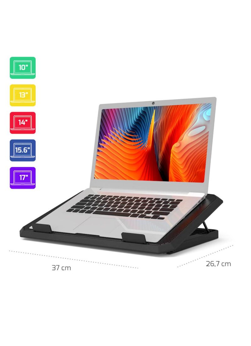 Stojalo PORT z ventilatorjem za NB do 15.6, dvojni ventilator za hlajenje, USB