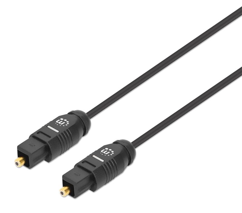 Kabel digitalni optični avdio Toslink MANHATTAN, 2xToslink S/PDIF moški, 3 m, črne barve