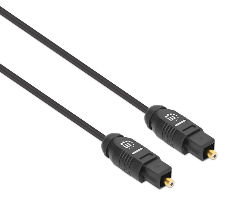 Kabel digitalni optični avdio Toslink MANHATTAN, 2xToslink S/PDIF moški, 3 m, črne barve