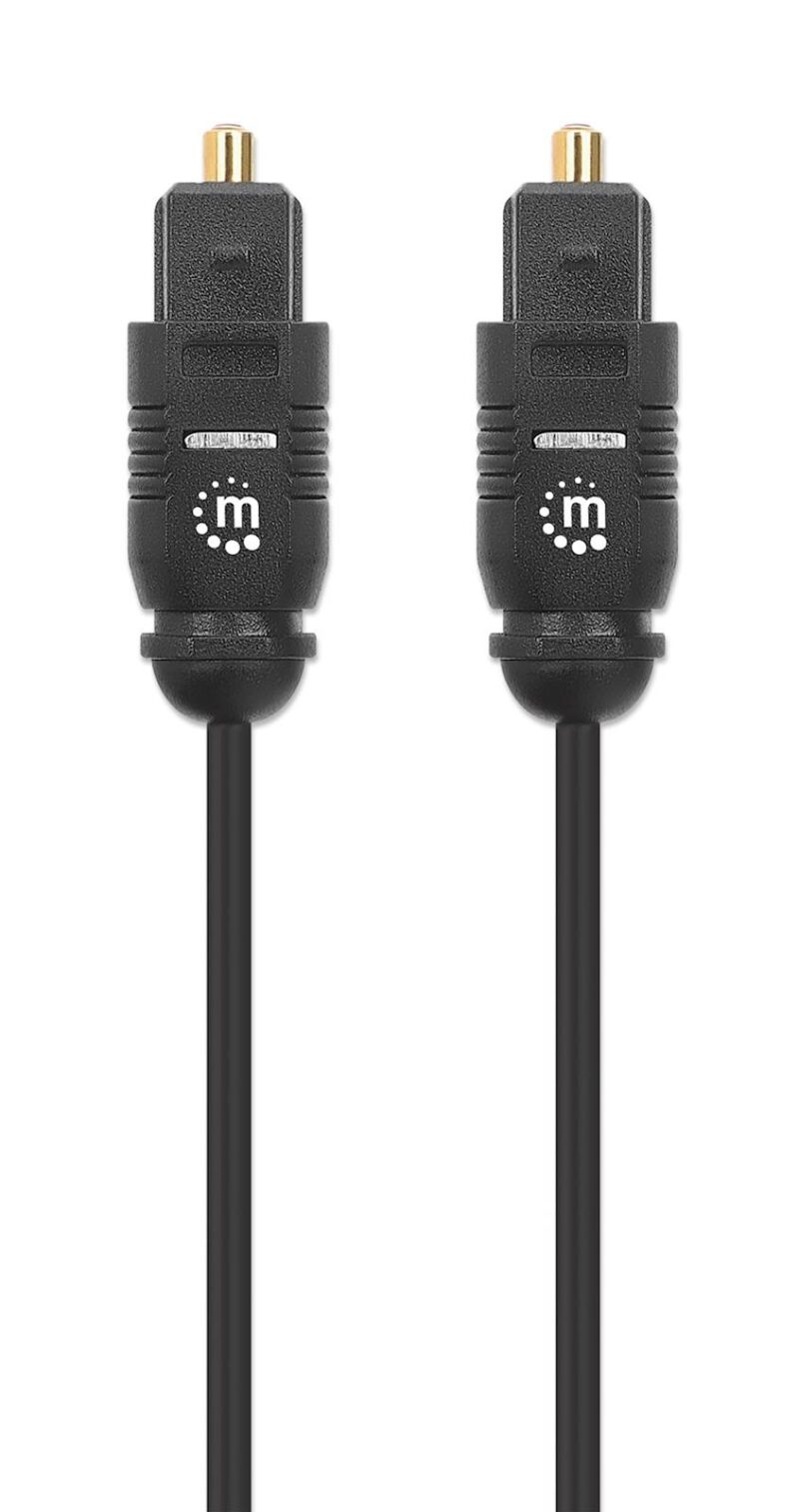 Kabel digitalni optični avdio Toslink MANHATTAN, 2xToslink S/PDIF moški, 3 m, črne barve